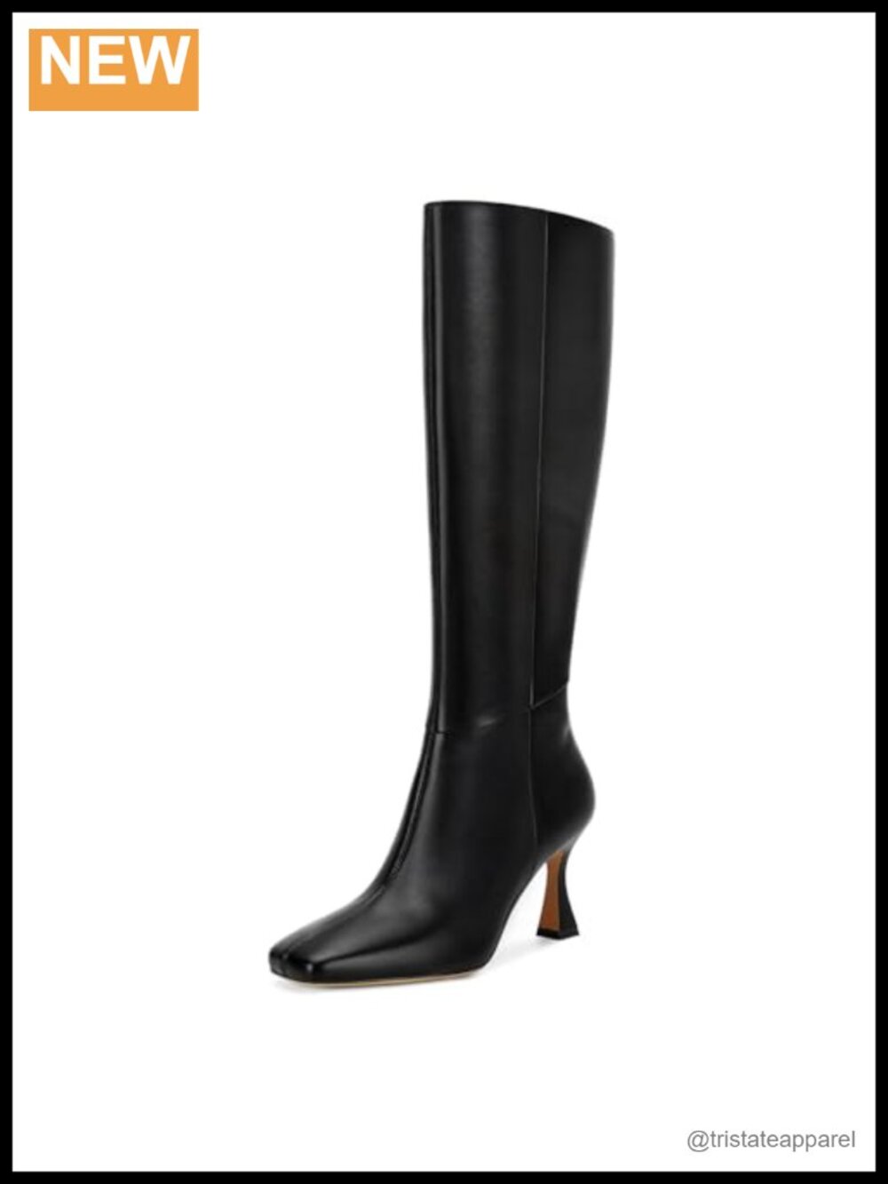 Dsevht Knee High Boots - 2.9" Heel, Side Zipper, Square Toe, Women's Fashion